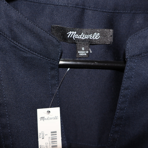 Women's Madewell Navy V-Neck Long Sleeve Blouse Size S - Picture 7 of 14